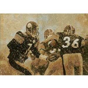 Deacon Jones Foundation - Pittsburgh Steelers "The Art of the Hand Off" Fine Art Canvas Print 24" x 34" by Artist Jason Robichau - Multicolor Deacon Jones Foundation - Pittsburgh Steelers "The Art of the Hand Off" Fine Art Canvas Print 24" x 34" by Artist Jason Robichau - Multicolor