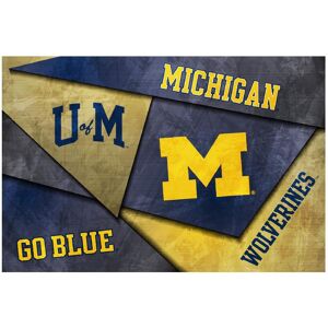 Indigo Falls - Michigan Wolverines 16" x 24" Mosaic Poster - White Indigo Falls - Michigan Wolverines 16" x 24" Mosaic Poster - White