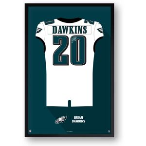 Sporticulture - Brian Dawkins Philadelphia Eagles Framed 27" x 39" Retired Jersey Art Print - Multicolor Sporticulture - Brian Dawkins Philadelphia Eagles Framed 27" x 39" Retired Jersey Art Print - Multicolor