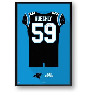 Sporticulture - Luke Kuechly Carolina Panthers Framed 27" x 39" Retired Jersey Art Print - Multicolor Sporticulture - Luke Kuechly Carolina Panthers Framed 27" x 39" Retired Jersey Art Print - Multicolor