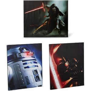 Star Wars - 23.9"x19.9" Illuminated Canvas Wall Art, Set of 3 - Multicolored Star Wars - 23.9"x19.9" Illuminated Canvas Wall Art, Set of 3 - Multicolored