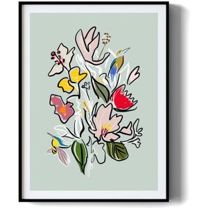 HOMLUX - 1 Piece Framed Floral Bouquet Canvas Wall Art Modern Botanical Wall Decor Flower Canvas Print 24 in. x 18 in - Multi-Colored HOMLUX - 1 Piece Framed Floral Bouquet Canvas Wall Art Modern Botanical Wall Decor Flower Canvas Print 24 in. x 18 in - Multi-Colored