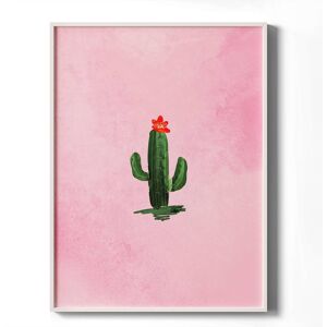 HOMLUX - 1 Piece Framed Pink Cactus Canvas Wall Art Green Plant Wall Decor Decorative Canvas Print 36 in. x 24 in - Multi-Colored HOMLUX - 1 Piece Framed Pink Cactus Canvas Wall Art Green Plant Wall Decor Decorative Canvas Print 36 in. x 24 in - Multi-Colored