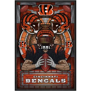 Sporticulture - Cincinnati Bengals Framed Stained Glass Art Print - Orange Sporticulture - Cincinnati Bengals Framed Stained Glass Art Print - Orange