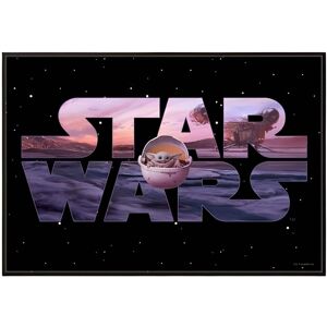 Silver Buffalo - Star Wars The Mandalorian Logo and The Child 13 x 19 Inch Framed MDF Wall Art - Black Silver Buffalo - Star Wars The Mandalorian Logo and The Child 13 x 19 Inch Framed MDF Wall Art - Black