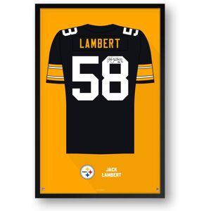 Sporticulture - Jack Lambert Pittsburgh Steelers Framed 27" x 39" Retired Jersey Art Print - Multicolor Sporticulture - Jack Lambert Pittsburgh Steelers Framed 27" x 39" Retired Jersey Art Print - Multicolor