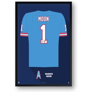 Sporticulture - Warren Moon Houston Oilers Framed 14" x 20" Retired Jersey Art Print - Multicolor Sporticulture - Warren Moon Houston Oilers Framed 14" x 20" Retired Jersey Art Print - Multicolor