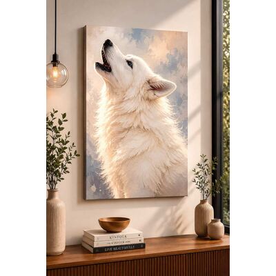 FC Design - Large Arctic Wolf Sky Canvas Print 24x36"-Ready-to-Hang Dreamy Northern Nature Art Painting Home Wall Décor - MultiColor FC Design - Large Arctic Wolf Sky Canvas Print 24x36"-Ready-to-Hang Dreamy Northern Nature Art Painting Home Wall Décor - MultiColor