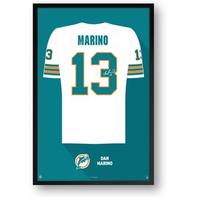 Sporticulture - Dan Marino Miami Dolphins Framed 27" x 39" Retired Jersey Art Print - Multicolor Sporticulture - Dan Marino Miami Dolphins Framed 27" x 39" Retired Jersey Art Print - Multicolor