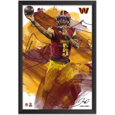 Sporticulture - Jayden Daniels Washington Commanders 27" x 39" Brush Stroke Player Framed Art Print - Multicolor Sporticulture - Jayden Daniels Washington Commanders 27" x 39" Brush Stroke Player Framed Art Print - Multicolor