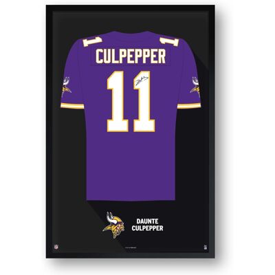 Sporticulture - Daunte Culpepper Minnesota Vikings Framed 14" x 20" Retired Jersey Art Print - Multicolor Sporticulture - Daunte Culpepper Minnesota Vikings Framed 14" x 20" Retired Jersey Art Print - Multicolor