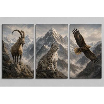 FC Design - ICE ARMOR Large set of 3 24x36"- Mountain Wildlife Snow Leopard Eagle Alpine Nature Art Painting Home Wall Décor - MultiColor FC Design - ICE ARMOR Large set of 3 24x36"- Mountain Wildlife Snow Leopard Eagle Alpine Nature Art Painting Home Wall Décor - MultiColor
