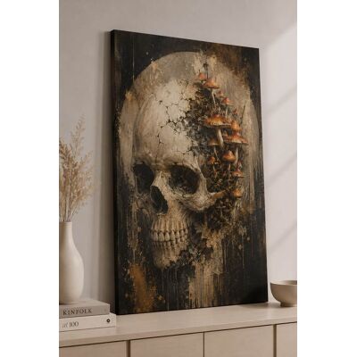 FC Design - Large Woodland Skull Wall Art Canvas Print 24x36" Rustic Mushroom Nature Painting for Home Decor - MultiColor FC Design - Large Woodland Skull Wall Art Canvas Print 24x36" Rustic Mushroom Nature Painting for Home Decor - MultiColor