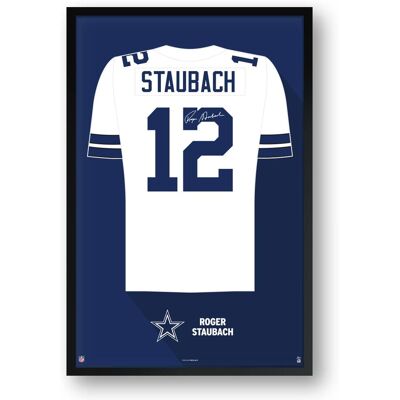 Sporticulture - Roger Staubach Dallas Cowboys Framed 27" x 39" Retired Jersey Art Print - Multicolor Sporticulture - Roger Staubach Dallas Cowboys Framed 27" x 39" Retired Jersey Art Print - Multicolor