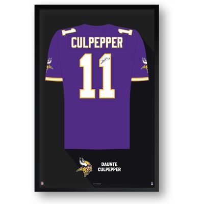 Sporticulture - Daunte Culpepper Minnesota Vikings Framed 27" x 39" Retired Jersey Art Print - Multicolor Sporticulture - Daunte Culpepper Minnesota Vikings Framed 27" x 39" Retired Jersey Art Print - Multicolor