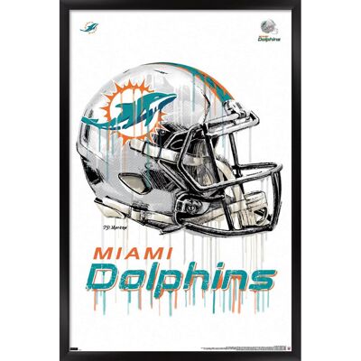 Trends International - Miami Dolphins 24.25'' x 35.75'' Framed Helmet Poster - Multicolor Trends International - Miami Dolphins 24.25'' x 35.75'' Framed Helmet Poster - Multicolor