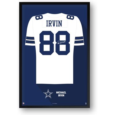 Sporticulture - Michael Irvin Dallas Cowboys Framed 27" x 39" Retired Jersey Art Print - Multicolor Sporticulture - Michael Irvin Dallas Cowboys Framed 27" x 39" Retired Jersey Art Print - Multicolor