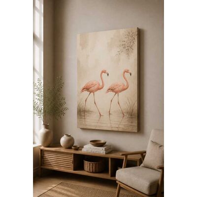 FC Design - Large Flamingo Pair Reflection Canvas Print 24x36"-Ready-to-Hang Tropical Coastal Bird Art Painting Home Wall Décor - MultiColor FC Design - Large Flamingo Pair Reflection Canvas Print 24x36"-Ready-to-Hang Tropical Coastal Bird Art Painting Home Wall Décor - MultiColor