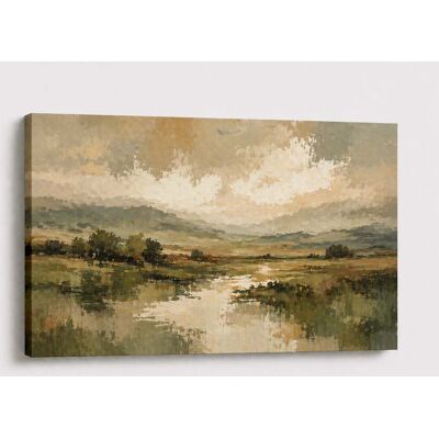 FC Design - Large Canvas 24x36" Abstract Earth Tone Landscape Art Painting Modern Wall Décor - MultiColor FC Design - Large Canvas 24x36" Abstract Earth Tone Landscape Art Painting Modern Wall Décor - MultiColor