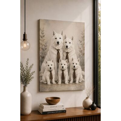 FC Design - Large White Wolf Family Canvas Print 24x36"-Ready-to-Hang Cozy Woodland Pack Home Accent Art Painting Home Wall Décor - MultiColor FC Design - Large White Wolf Family Canvas Print 24x36"-Ready-to-Hang Cozy Woodland Pack Home Accent Art Painting Home Wall Décor - MultiColor