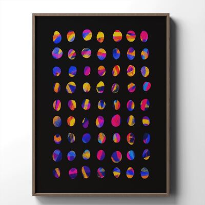 MY CUP OF HUE - 1 Piece Framed Abstract Blue Canvas Wall Art White Background Large Modern Wall Decor Art Print 36 in. x 24 in - Multi-Colored MY CUP OF HUE - 1 Piece Framed Abstract Blue Canvas Wall Art White Background Large Modern Wall Decor Art Print 36 in. x 24 in - Multi-Colored
