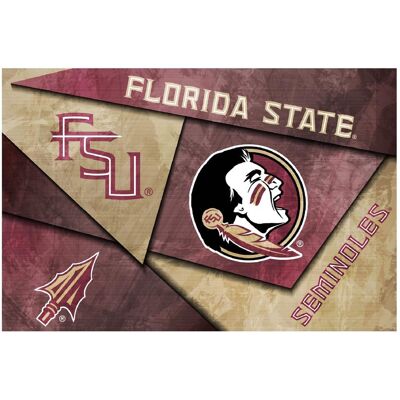 Indigo Falls - Florida State Seminoles 16" x 24" Mosaic Poster - White Indigo Falls - Florida State Seminoles 16" x 24" Mosaic Poster - White