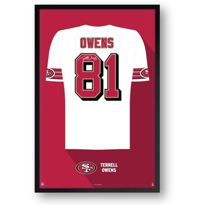 Sporticulture - Terrell Owens San Francisco 49ers Framed 14" x 20" Retired Jersey Art Print - Multicolor Sporticulture - Terrell Owens San Francisco 49ers Framed 14" x 20" Retired Jersey Art Print - Multicolor