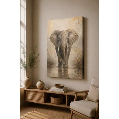FC Design - Large Majestic Elephant Reflection Canvas Print 24x36"-Ready-to-Hang Safari Wildlife Art Painting Home Wall Décor - MultiColor FC Design - Large Majestic Elephant Reflection Canvas Print 24x36"-Ready-to-Hang Safari Wildlife Art Painting Home Wall Décor - MultiColor