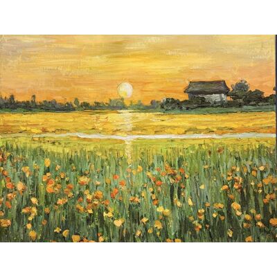 NIMO - Vintage Wall Decor,Flower Field Canvas Art,Wildflowers Paintings Impressionist Artwork Prints For Living Room,Bedroom - Multicolor NIMO - Vintage Wall Decor,Flower Field Canvas Art,Wildflowers Paintings Impressionist Artwork Prints For Living Room,Bedroom - Multicolor