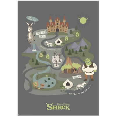 Fanattik - Shrek "Journey To Far Far Away" A3 Art Print 11.5 x 16.5 Inches - Multi-Colored Fanattik - Shrek "Journey To Far Far Away" A3 Art Print 11.5 x 16.5 Inches - Multi-Colored