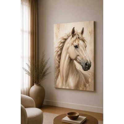 FC Design - Large Cream Horse Spirit Canvas Print 24x36"-Ready-to-Hang Rustic Ranch Elegance Art Painting Home Wall Décor - MultiColor FC Design - Large Cream Horse Spirit Canvas Print 24x36"-Ready-to-Hang Rustic Ranch Elegance Art Painting Home Wall Décor - MultiColor