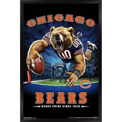Trends International - Chicago Bears 24.25'' x 35.75'' Framed Mascot Endzone Poster - Multicolor Trends International - Chicago Bears 24.25'' x 35.75'' Framed Mascot Endzone Poster - Multicolor