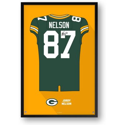 Sporticulture - Jordy Nelson Green Bay Packers Framed 27" x 39" Retired Jersey Art Print - Multicolor Sporticulture - Jordy Nelson Green Bay Packers Framed 27" x 39" Retired Jersey Art Print - Multicolor