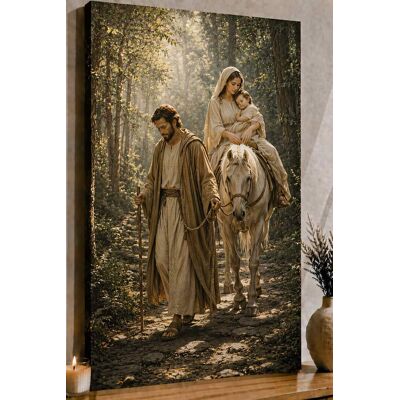 FC Design - Large Holy Family Forest Path Wall Art Canvas Print 24x36" Rustic Biblical Nature Woodland Painting Home Decor - MultiColor FC Design - Large Holy Family Forest Path Wall Art Canvas Print 24x36" Rustic Biblical Nature Woodland Painting Home Decor - MultiColor