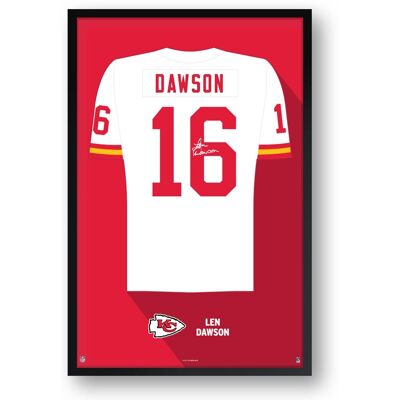 Sporticulture - Len Dawson Kansas City Chiefs Framed 27" x 39" Retired Jersey Art Print - Multicolor Sporticulture - Len Dawson Kansas City Chiefs Framed 27" x 39" Retired Jersey Art Print - Multicolor