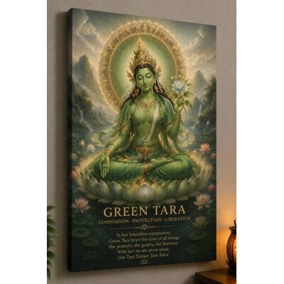 FC Design - Large Green Tara Canvas Print 24x36" Compassion Meditation Peaceful Art Painting Home Wall Decor - MultiColor FC Design - Large Green Tara Canvas Print 24x36" Compassion Meditation Peaceful Art Painting Home Wall Decor - MultiColor
