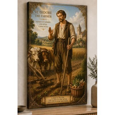 FC Design - Large St Isidore the Farmer Rustic Wall Art Canvas Print 24x36" Country Faith Farmhouse Nature Home Decor - MultiColor FC Design - Large St Isidore the Farmer Rustic Wall Art Canvas Print 24x36" Country Faith Farmhouse Nature Home Decor - MultiColor
