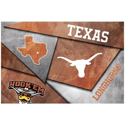 Indigo Falls - Texas Longhorns 16" x 24" Mosaic Poster - White Indigo Falls - Texas Longhorns 16" x 24" Mosaic Poster - White