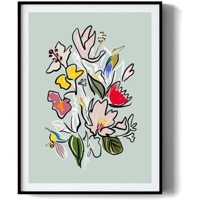 MY CUP OF HUE - 1 Piece Framed Abstract Canvas Wall Art White Background Modern Wall Decor Decorative Canvas Print 24 in. x 18 in - Multi-Colored MY CUP OF HUE - 1 Piece Framed Abstract Canvas Wall Art White Background Modern Wall Decor Decorative Canvas Print 24 in. x 18 in - Multi-Colored
