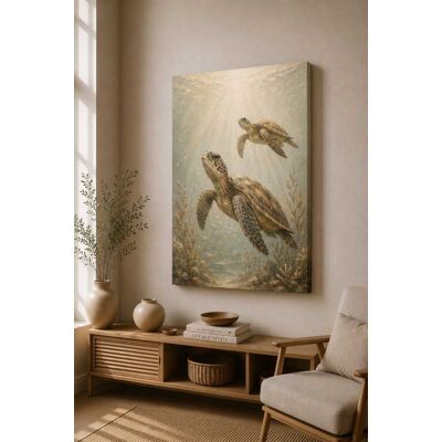 FC Design - Large Sea Turtle Ocean Glow Canvas Print 24x36"-Ready-to-Hang Coastal Marine Sanctuary Art Painting Home Wall Décor - MultiColor FC Design - Large Sea Turtle Ocean Glow Canvas Print 24x36"-Ready-to-Hang Coastal Marine Sanctuary Art Painting Home Wall Décor - MultiColor