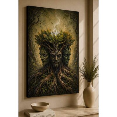 FC Design - Large Three Face Tree Spirit Wall Art Canvas Print 24x36" Mystic Forest Fantasy Nature Painting for Home Decor - MultiColor FC Design - Large Three Face Tree Spirit Wall Art Canvas Print 24x36" Mystic Forest Fantasy Nature Painting for Home Decor - MultiColor