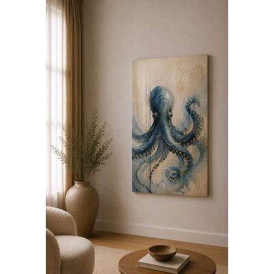 FC Design - Large Blue Octopus Coastal Canvas Print 24x36"-Ready-to-Hang Nautical Marine Art Painting Home Wall Décor - MultiColor FC Design - Large Blue Octopus Coastal Canvas Print 24x36"-Ready-to-Hang Nautical Marine Art Painting Home Wall Décor - MultiColor