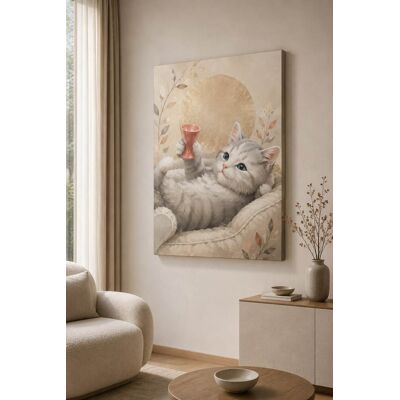 FC Design - Large Playful Tea Cup Kitten Canvas Print 24x36"-Ready-to-Hang Whimsical Pet Accent Art Painting Home Wall Décor - MultiColor FC Design - Large Playful Tea Cup Kitten Canvas Print 24x36"-Ready-to-Hang Whimsical Pet Accent Art Painting Home Wall Décor - MultiColor