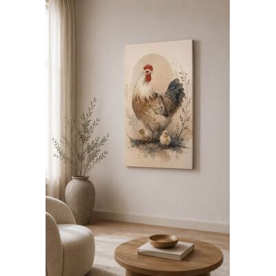 FC Design - Large Hen and Chicks Farm Canvas Print 24x36"-Ready-to-Hang Rustic Country Art Painting Home Wall Décor - MultiColor FC Design - Large Hen and Chicks Farm Canvas Print 24x36"-Ready-to-Hang Rustic Country Art Painting Home Wall Décor - MultiColor