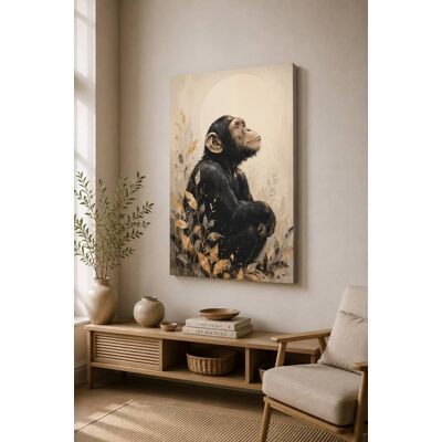 FC Design - Large Thoughtful Chimpanzee Nature Canvas Print 24x36"-Ready-to-Hang Wildlife Meditation Art Painting Home Wall Décor - MultiColor FC Design - Large Thoughtful Chimpanzee Nature Canvas Print 24x36"-Ready-to-Hang Wildlife Meditation Art Painting Home Wall Décor - MultiColor
