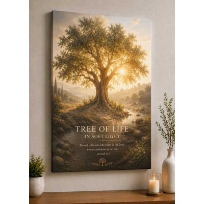 FC Design - Large Tree of Life Scripture Canvas Print 24x36" Golden Color Nature Meditation Art Painting Home Wall Decor - MultiColor FC Design - Large Tree of Life Scripture Canvas Print 24x36" Golden Color Nature Meditation Art Painting Home Wall Decor - MultiColor