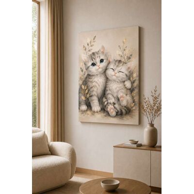 FC Design - Large Snuggle Kitten Friends Canvas Print 24x36"-Ready-to-Hang Gentle Feline Accent Art Painting Home Wall Décor - MultiColor FC Design - Large Snuggle Kitten Friends Canvas Print 24x36"-Ready-to-Hang Gentle Feline Accent Art Painting Home Wall Décor - MultiColor