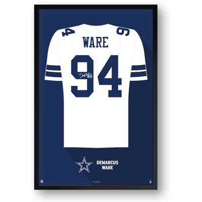 Sporticulture - DeMarcus Ware Dallas Cowboys Framed 27" x 39" Retired Jersey Art Print - Multicolor Sporticulture - DeMarcus Ware Dallas Cowboys Framed 27" x 39" Retired Jersey Art Print - Multicolor