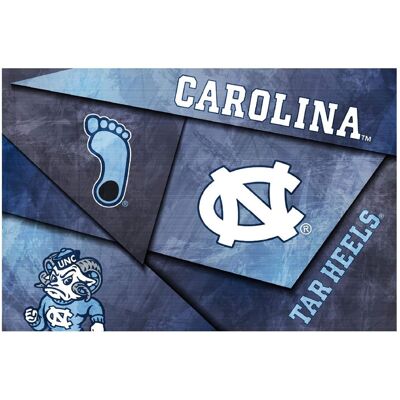 Indigo Falls - North Carolina Tar Heels 16" x 24" Mosaic Poster - White Indigo Falls - North Carolina Tar Heels 16" x 24" Mosaic Poster - White
