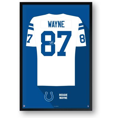 Sporticulture - Reggie Wayne Indianapolis Colts Framed 27" x 39" Retired Jersey Art Print - Multicolor Sporticulture - Reggie Wayne Indianapolis Colts Framed 27" x 39" Retired Jersey Art Print - Multicolor